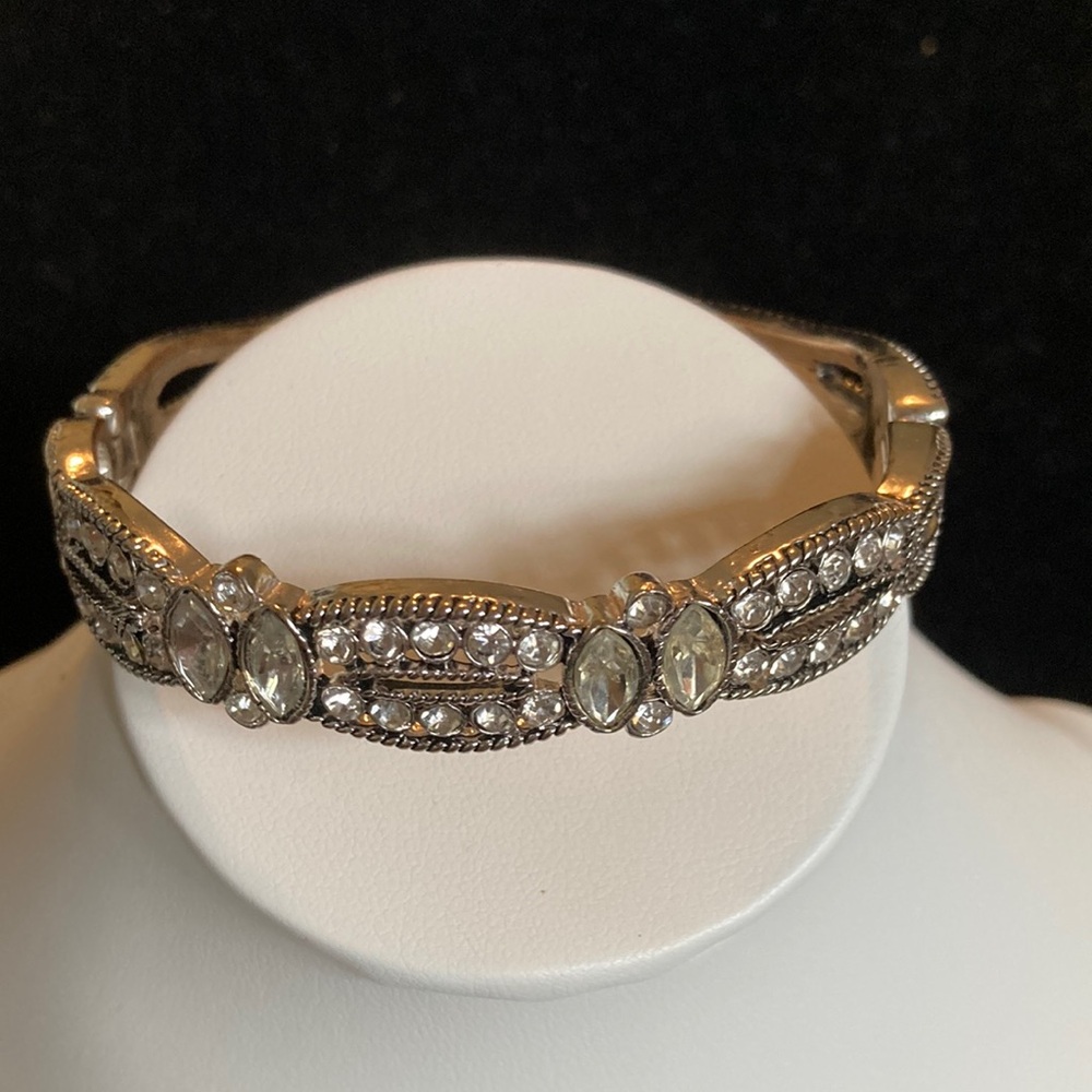 Napier elegant  Silver-Tone Crystal Bangle Bracelet